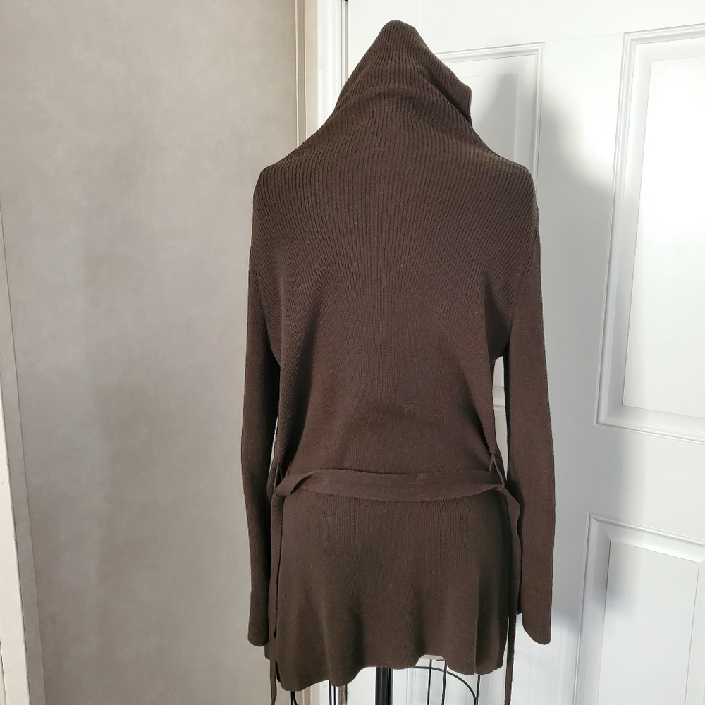 BCBGMAXAZRIA Hooded Cardigan Sweater with Belt - Picture 5 of 8